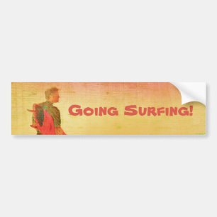 Surfer Typ Colorful Poster Style Autoaufkleber