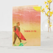 Surfer Typ - Denken Sie an Sie individuell anpassb Karte (Gelbe Blume)