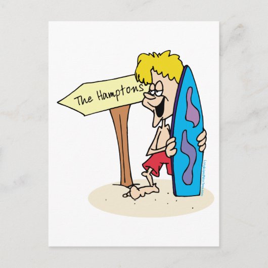Surfer Typ Die Hamptons Postkarte (Vorderseite)