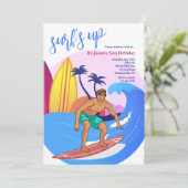 Surfer-Typ Einladung (Stehend Vorderseite)
