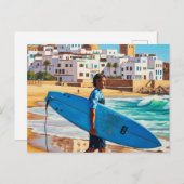 Surfer-Typ in Taghazout Postkarte (Vorne/Hinten)