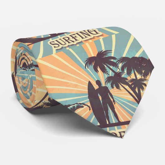 Surfer Typ Necktie Krawatte (Gerollt)