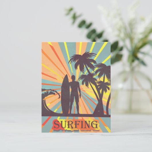 Surfer Typ Postkarte (Stehend Vorderseite)