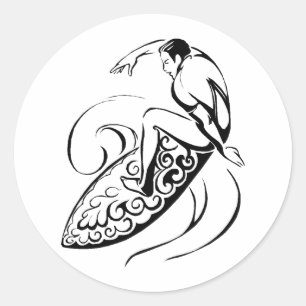 Surfer-Typ Runder Aufkleber