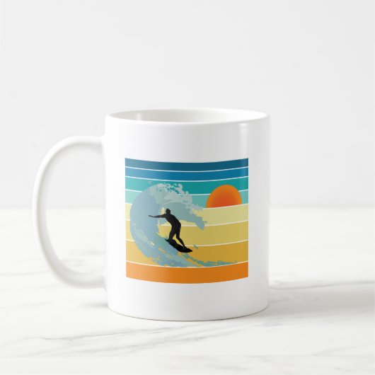 Surfer Typ Vintag Sunset Kaffeetasse (Links)