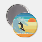 Surfer Typ Vintag Sunset Magnet (Vorderseite/Rückseite)