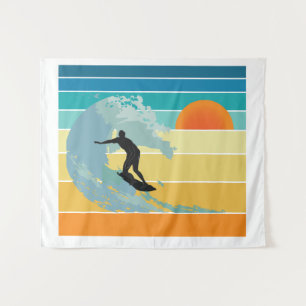 Surfer Typ Vintag Sunset Wandteppich