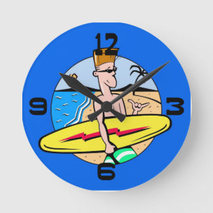 Surfer-Uhr Runde Wanduhr