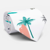 Surfer und Palmen Baummuster Krawatte (Gerollt)