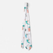 Surfer und Palmen Baummuster Krawatte (Rückseite)