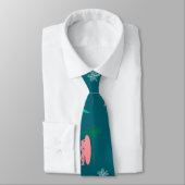 Surfer und Palmen Treppen Muster blau Krawatte (Gebunden)