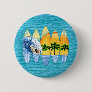 Surfer und Surfbretter Button