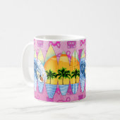 Surfer und Surfbretter Kaffeetasse (Vorderseite Links)