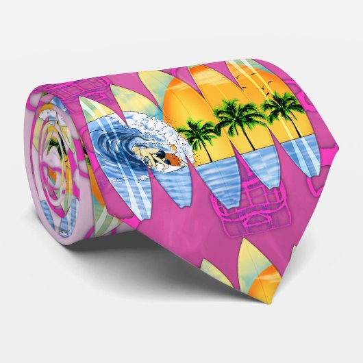 Surfer und Surfbretter Krawatte (Gerollt)