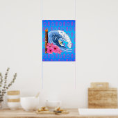 Surfer und Tiki Statue Poster (Küche)