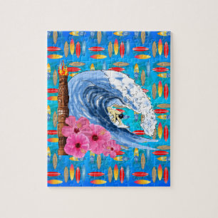 Surfer und Tiki Statue Puzzle