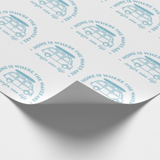 Surfer van life camper van quotes geschenkpapier (Ecke)