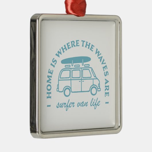 Surfer van life camper van quotes ornament aus metall (Rechts)