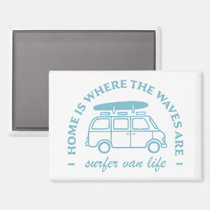 Surfer van life camper zitiert ästhetische magnet