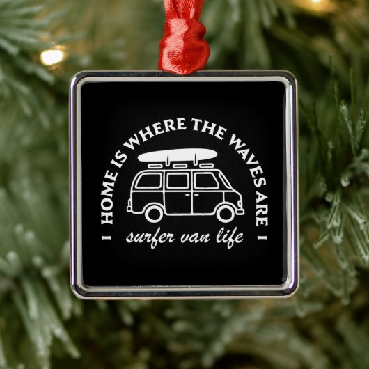 Surfer van life trip surf lover quotes ornament aus metall (Baum)