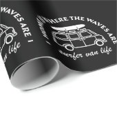 Surfer van life trip surf lover zitiert schwarz geschenkpapier (Rolleneckpunkt)