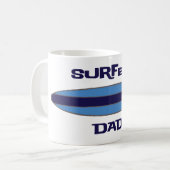 Surfer-Vater-Blau Kaffeetasse (Vorderseite Links)