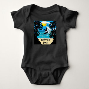 Surfer-Vater/glücklicher Vater-Tag Baby Strampler