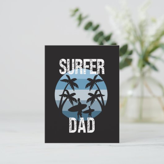 Surfer-Vater Postkarte (Stehend Vorderseite)