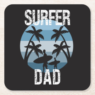 Surfer-Vater Rechteckiger Pappuntersetzer
