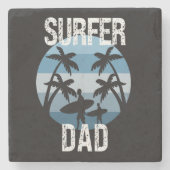 Surfer-Vater Steinuntersetzer (Vorderseite)