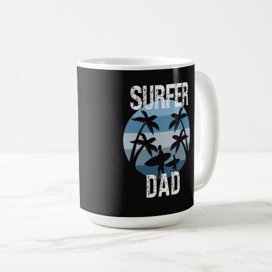 Surfer-Vater-Sticker Kaffeetasse (VorderseiteRechts)