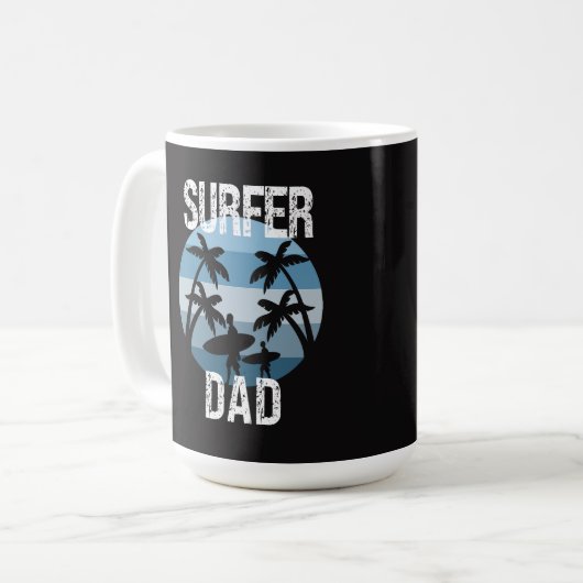 Surfer-Vater-Sticker Kaffeetasse (Vorderseite Links)
