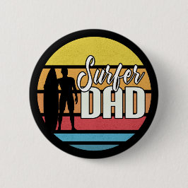 Surfer Vater Vatertag Tropische Kunst | Schaltfläc Button