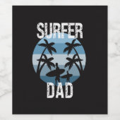 Surfer-Vater Weinetikett (Einzelnes Label)