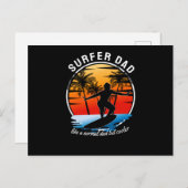 Surfer-Vater wie ein normaler Vater, aber Cooler Postkarte (Vorne/Hinten)