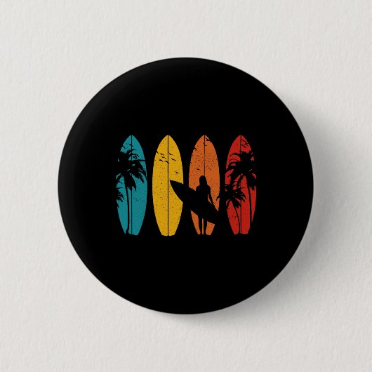 Surfer Vintage-Surfbrett Surfen Surfen Surfen Button (Vorderseite)