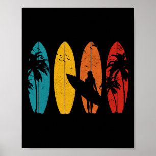 Surfer Vintage-Surfbrett Surfen Surfen Surfen  Poster
