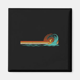 Surfer Vintage Welle Retro Surfen Surf Strand Magnet