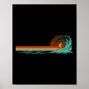 Surfer Vintage Welle Retro Surfen Surf Strand Poster