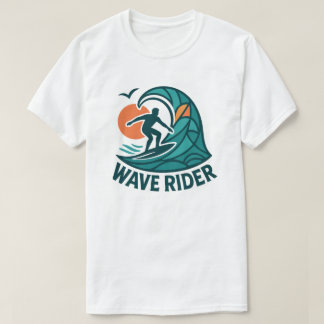 Surfer Wader Rider - Ocean Sunset T-Shirt