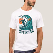 Surfer Wader Rider - Ocean Sunset T-Shirt (Vorderseite)