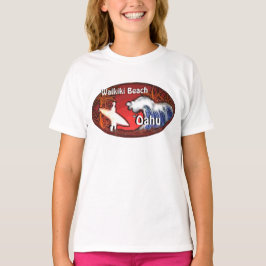 Surfer Waikiki Strand-Oahus Hawaii bewegt Kunst T-Shirt
