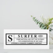 Surfer-Warnzeichen Einladung (Stehend Vorderseite)