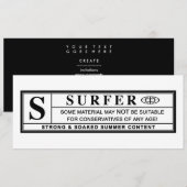 Surfer-Warnzeichen Einladung (Vorne/Hinten)