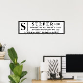 Surfer-Warnzeichen Poster (Heimbüro)