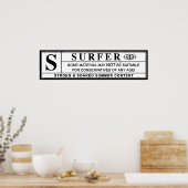 Surfer-Warnzeichen Poster (Küche)