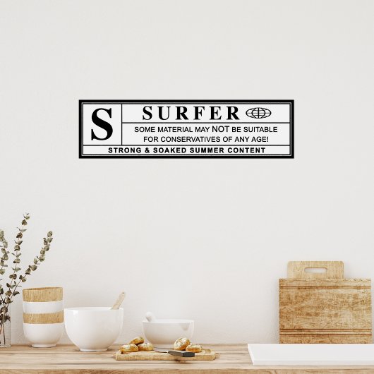 Surfer-Warnzeichen Poster (Küche)
