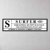 Surfer-Warnzeichen Poster (Vorne)