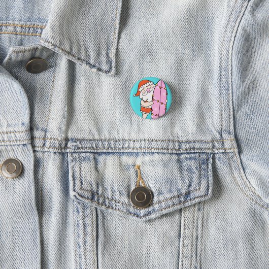 Surfer Weihnachtsmann Button (Beispiel)
