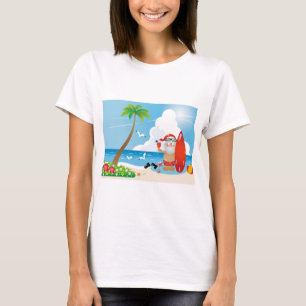 Surfer Weihnachtsmann T-Shirt